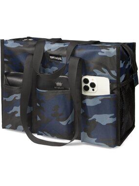 Women's 01-Blue Polyester Utility Water Resistant Tote Bag with 13 Pockets